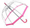 Regenschirm Transparent Durchsichtig Glockenschirm Automatik Rand pink