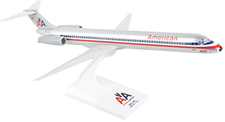 Skymarks American Airlines MD-80 1/150 Airplane Model Kit – Old Livery Highly Detailed Snap-Fit Collectible with Display Stand for Adult Collectors Ages 14+