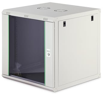 DIGITUS Netzwerkschrank - 19 Zoll Rack - 12HE - Wandmontage - 600mm Tiefe - Traglast 60kg - Dynamic Basic Serie - Grau