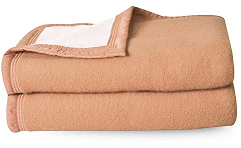 Linnea Couverture Pure Laine Vierge Woolmark 500g/m² Volta 180x240 cm Marron Sable
