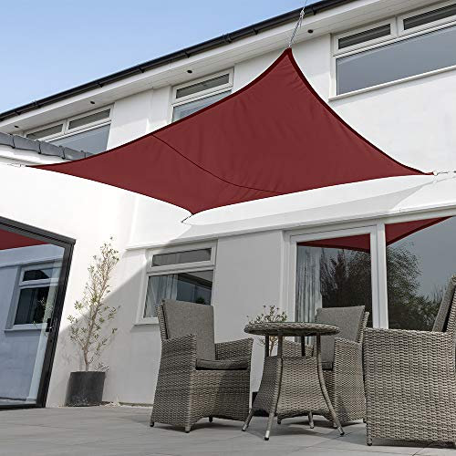 Kookaburra Waterproof Garden Sun Shade Sail Canopy in Wine 98% UV Block (4m x 3m Rectangle)