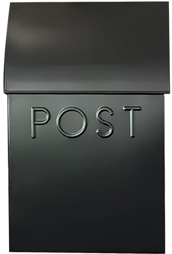 NACH MB-44902 Milano Pointed Rustic Mailboxes for Outside with Newspaper Holder, Black, 15x10x4 in
