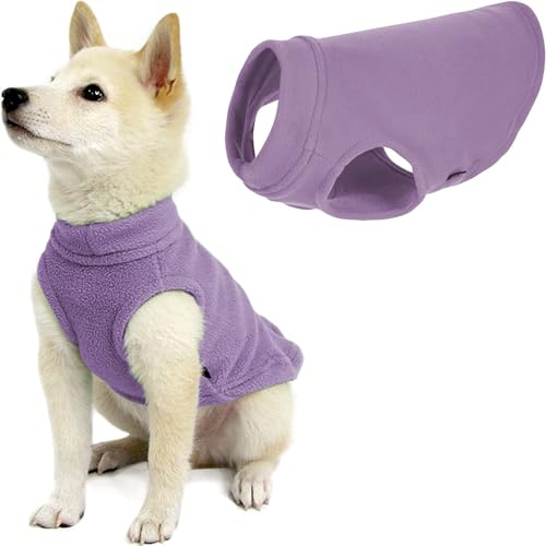 Gooby Stretch Fleece Pull Over Cold Weather Dog Vest, Small, Lavender