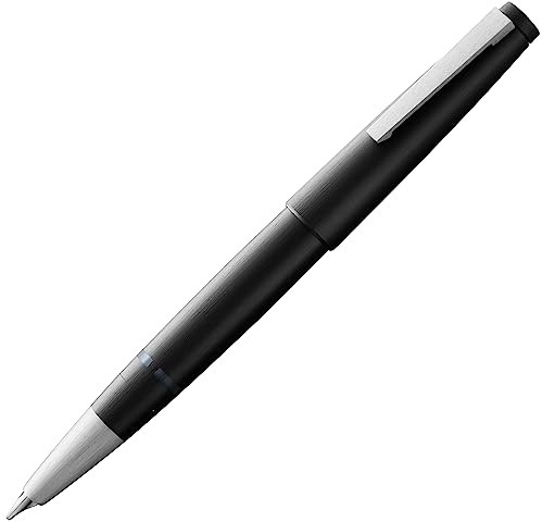 Lamy 2000 black - elegant Fountain Pen in robust fibreglass barrel - 14 ct. gold nib, partially platinum-plated - nib size OBB