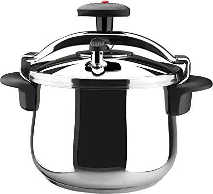 Magefesa Star Bombeada – Traditioneller Schnellkochtopf 6L, Edelstahl 18/10, Gesundes Kochen, Für Induktion, Gleichmäßige Wärmeverteilung, Drehventil
