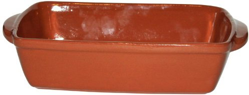 Amazing Cookware Grand Plat Profond rectangulaire en Terre Cuite Naturelle
