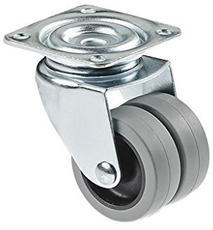 Cofan Rueda doble de polipropileno con placa de 60 mm | Diámetro de 50 mm | Para pesos de hasta 70 kg