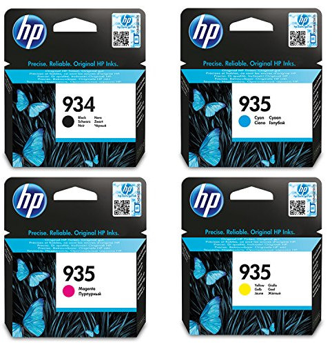 HP 934 Multipack Original Druckerpatronen (Schwarz, Blau, Rot, Gelb) für HP Officejet Pro