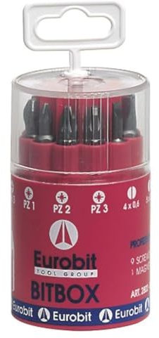 Eurobit 2800 Set con 10 Inserti per Avvitatore, PH-PZ-TAGLIO