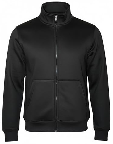 ROCK-IT Apparel I Chaqueta para Hombre sin Capucha I Sudadera Premium con Cremallera y Cuello Alto [S-5XL] Chaqueta Jersey para Ocio o Trabajo I Tejido Suave I Negro Large