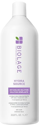 Biolage Hydra Source Detangling Solution - Conditions, Instantly Detangles & Controls Static, For Dry Hair, With Micro-Filtered Aloe Vera & Fermented Hyaluronic Acid, 33.8 Fl Oz, Packaging may vary