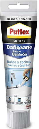 Pattex silicona Baños y Cocinas, resistente al moho y agua, color blanco, 50 ml