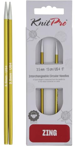 Agujas de Coser Circulares Intercambiables Normales con Brillos de KnitPro, Aluminio, Multicolor, 3,50 mm