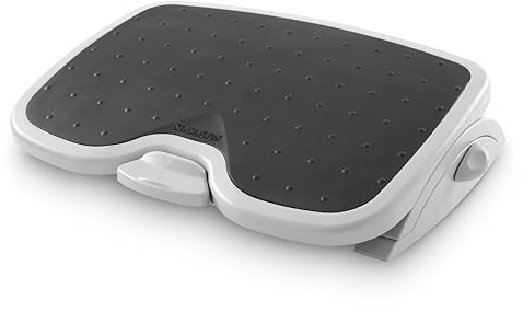 Kensington SoleMate Plus Foot Rest for Under Desk, Foot Stool with SmartFit Ergonomic System, Footrest with Adjustable 6-Level Tilt Non-Slip Base for Office Desk & Home, Grey, 56146