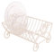 Cream Cast Iron Kitchen Sink Dish Drainer 10 Compartment Plate Drying Rack