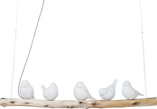 Kare Design Hängeleuchte Animal Dining Birds, Braun/Weiß, Hängelampe, für Wohnzimmer/Esstisch, Vögel, 120x120x15 cm (H/B/T)