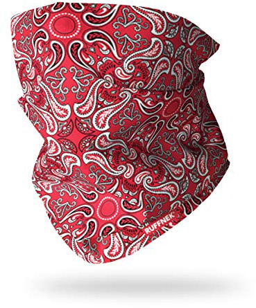 Ruffnek CLASSIC RED & BLACK PAISLEY BANDANA MULTI SCARF Multifunctional Neck warmer Motorbike mask - Men, Women & children
