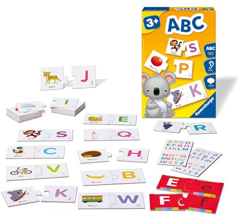 Ravensburger - Jeu Educatif - ABC - Découverte des Lettres - Apprentissage De L'alphabet - Développement De L'écriture Minuscule Et Majuscule - Dès 3 Ans - 24042