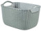 Curver Knit Medium Rectangular Storage Basket, Misty Blue, 8 Litre