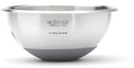 De Buyer - Bassine demi-sphérique Cul-de-Poule en inox avec fond en silicone - Diamètre 16 cm -, Argent