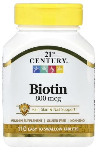 21st Century Biotin Tablets, 800 mcg, 110 Count (Pack of 3)