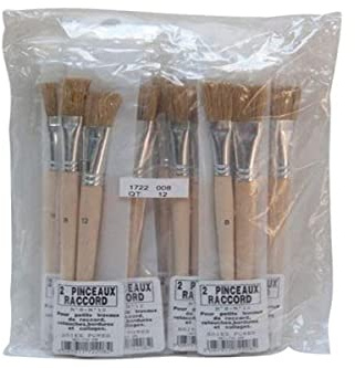 Savy 1722008 Lot de 2 Pinceaux raccord pure soie sous pochette n°8/12