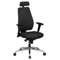 AMSTYLE Bürostuhl SPM1.279 Schreibtischstuhl Stoff Schwarz Chefsessel Modern, Drehstuhl mit Synchronmechanik, Arbeitsstuhl mit Kopfstütze 120kg, Bürosessel Höhenverstellbar Wippfunktion