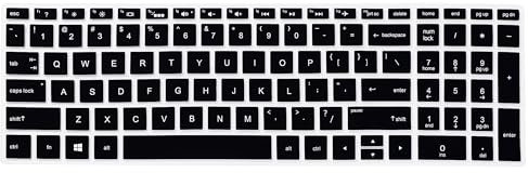 sourcing map Tastaturschutz Silikon Tastaturabdeckung Schutzfolie Transparent Schutz Tastatur Skin Laptop-Tastaturabdeckung Folie Zubehör für HP Pavilion 15 Laptop,Schwarz