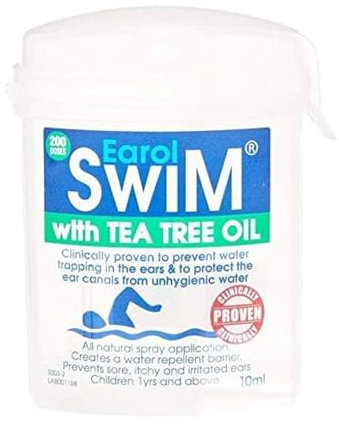 Earol Swim Olive Oil and Tea Tree Ear Spray, an Invisible Ear Plug, Protects Against Water Trapping to Prevent Infections, 1 Pack of 10ML Metered Dose Spray