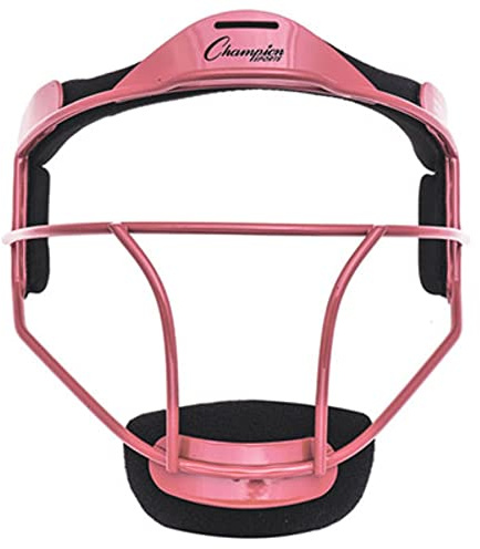 Champion Sports Steel Softball Face Mask - Classic Fielders Masks for Youth - Durable Head Guards - Premium Sports Accessories for Indoors and Outdoors - Pink
