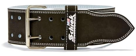 Schiek Sports Leather 6010 Competition Power Lifting Belt - 9 mm Suede Leather Gym Belt - Weightlifting Belt