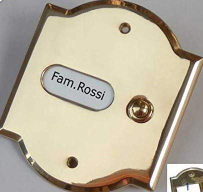 Pulsante Pulsantiera Ottone Lucido Campanello Pulsante Esterno Porta Abitazione
