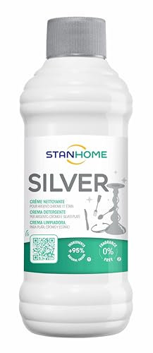 STANHOME | Crema Antiossidazione per Argento, Cromo e Silver-Plate SILVER, Detergente per Pulire e Proteggere l'Argento, 250 ml