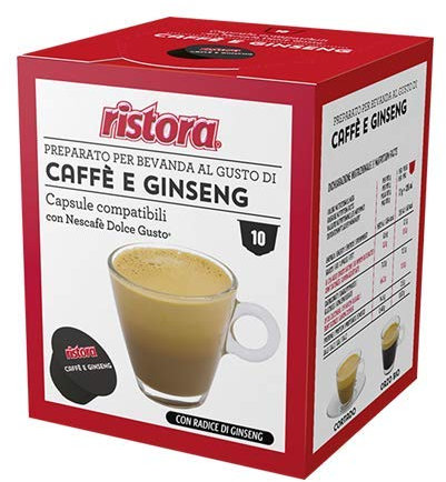 80 CIALDE CAPSULE COMPATIBILI DOLCE GUSTO RISTORA PREPARATO PER BEVANDA AL GUSTO DI CAFFE' E GINSENG ORIGINALI