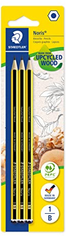 Staedtler Noris 120, Crayons Graphites Extrêmement Résistants, Pack De 3 Crayons B 2 Mm, Pour Écriture, Dessin Et Croquis, 12-1Bk3Da