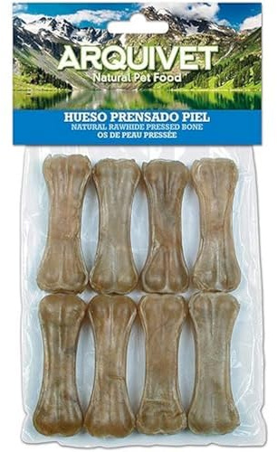 Arquivet, Huesito prensado Piel, Snacks Perros, 8 cm (Bolsa 8 uds,)