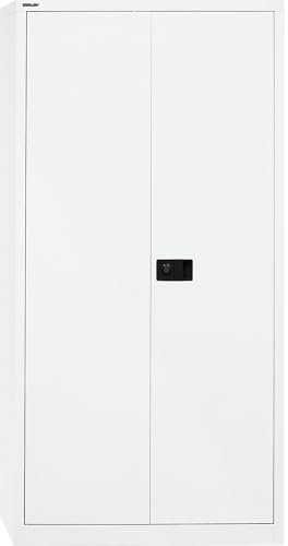 BISLEY Flügeltürenschrank Universal, 4 Fachböden, 5 OH, Metall, 696 Verkehrsweiß, 40 x 91.4 x 195 cm