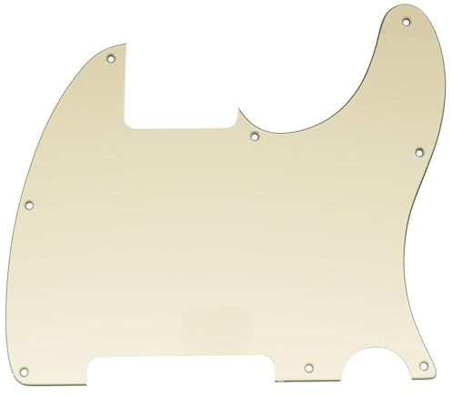 Musiclily 8 Hål Tele Plektrumskydd för Fender USA/Mexikansk Telecaster Esquire Gitarr, 3-lager Cream