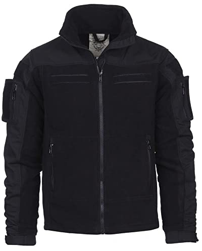 Giacca in pile, tattica, giaccone militare delle forze speciali, per airsoft, paintball, attività all'aperto, sopravvivenza #13415 nero XXXX-Large