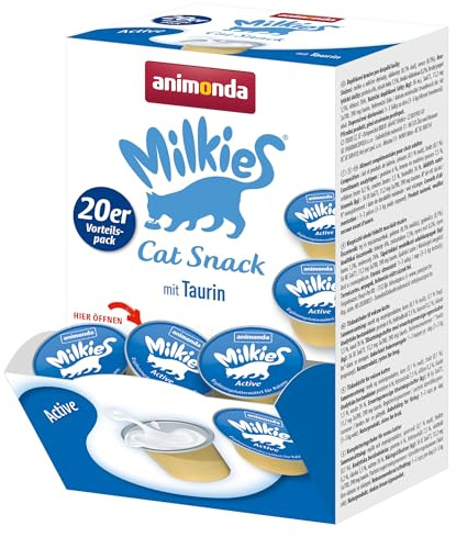 Milkies d’animonda, portions de lait pour chat, Active, 4 x 20 portions de 15 g