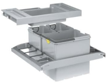 Franke Sorter Trolley Vario 60 Abfallsorter Abfalleimer Mülleimer Abfallsammler, Kunststoff, grau, 56 x 39 x 48,3 cm