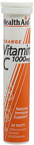 HealthAid Vitamin C Orange Flavour Vegetarian Effervescent 1000mg 20 Tablets, Pack of 3