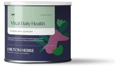Hilton Herbs Vital Daily Health Natural Dog Supplement. 100% Natural Ingredients. Vital Vitamins and Mineral for Optimum Health. Suitable for BARF and Raw Diet. 125 g