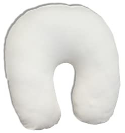 Dukal | Bezug für Nackenhörnchen | 45 x 12 cm | aus hochwertigem DOPPEL-Jersey | 100% Baumwolle | Farbe: Weiss