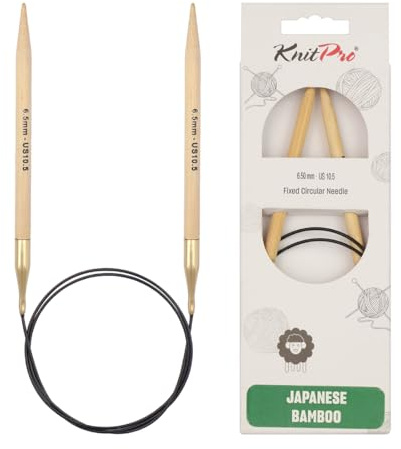 KnitPro Aguja de Tejer Circular, bambú, marrón, 6,5 mm