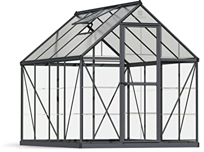 Palram - Canopia Aluminium Gewächshaus Hybrid 68 | Anthrazit | 247x185x208 cm