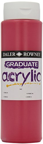 Daler-Rowney Graduate Acrylic Paint, Plastic Bottle, 16.91oz - 500 ml, Crimson