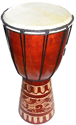 Authentic African Style Bass 40 cm high Hand Carved Djembe Drum/Bongo Drum - Fair Trade