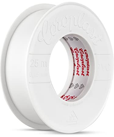 REV Isolierband, Klebeband 25m. Zum Isolieren von Kabeln. 25 x 0,15 mm, weiß