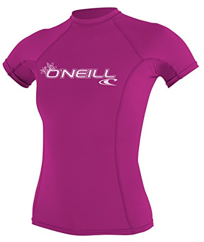 O'Neill Maglia da Snorkeling da Donna Wms Basic Skins S/S Crew, con Protezione UV, Donna, UV Schutz Wms Basic Skins S/S Crew, Fox Pink, M